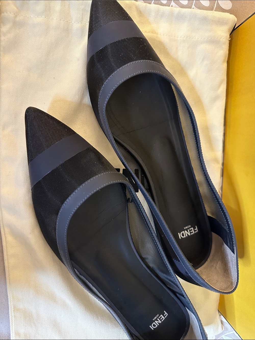 Fendi Colibri Mesh pointed toe ballet flat